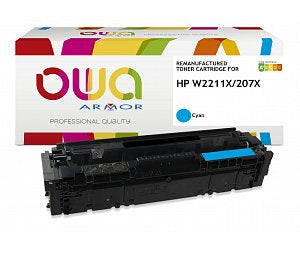 Toner remanufacturé HP207X/ W2211x - 2450 pages-cyan