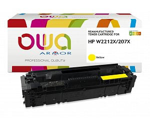 Toner remanufacturé HP W2212X/207X - 2450 pages-jaune