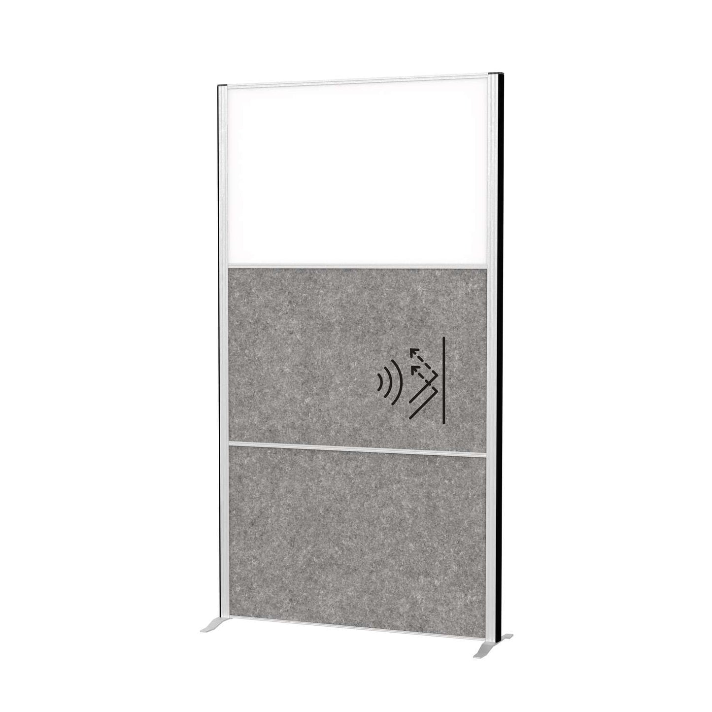 Cloison acoustique sur pied 2 faces acoustique +1 face tableau blanc H183cmX100L