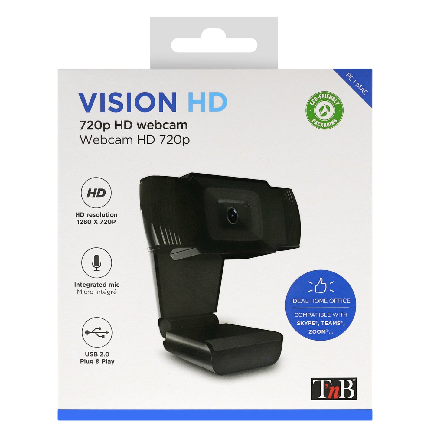 Webcam USB 720p - Plug and Play avec Micro Intégré