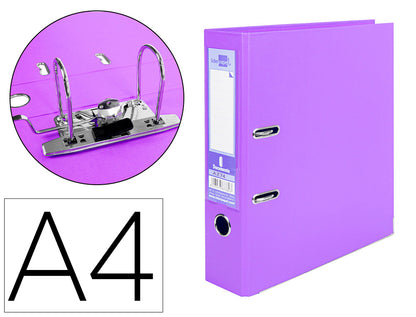 Classeur liderpapel a4 dos 75 mm lilas