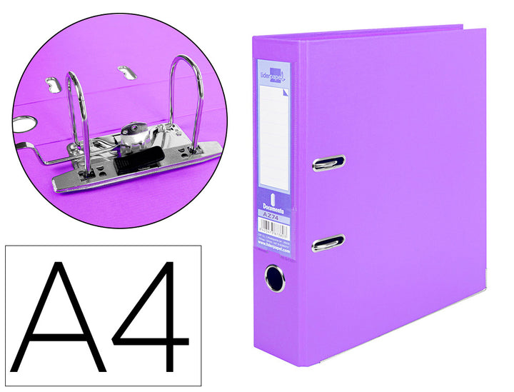 Classeur liderpapel a4 dos 75 mm lilas