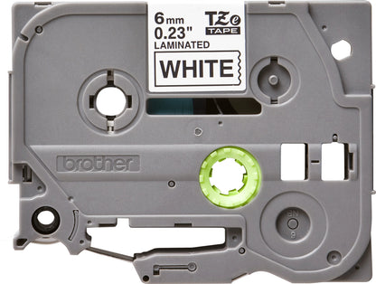 Ruban Brother 6mm TZE 211- Noir/blanc