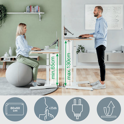 Petit bureau elec.80x60cm blanc