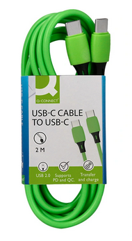 Câble USB-C vers USB-C 2 m vert charge et données