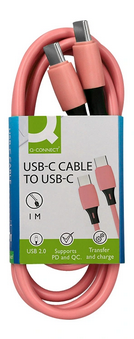 Câble USB-C vers USB-C rose 1 m PVC