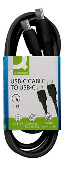 Câble USB-C vers USB-C noir 1 m PVC