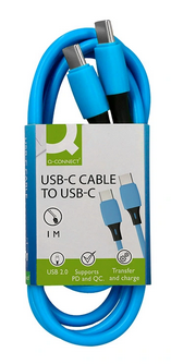 Câble USB-C vers USB-C bleu 1 m PVC