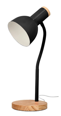 Lampe de bureau Orion bois et métal noir