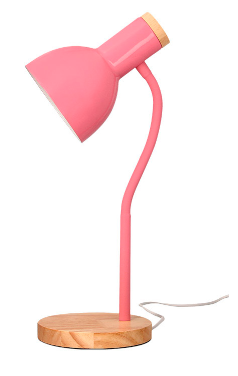 Lampe de bureau Orion bois métal rose