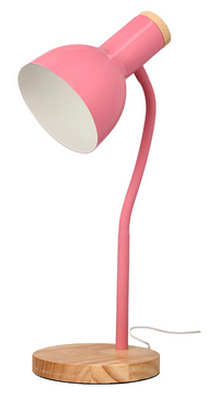 Lampe de bureau Orion bois métal rose