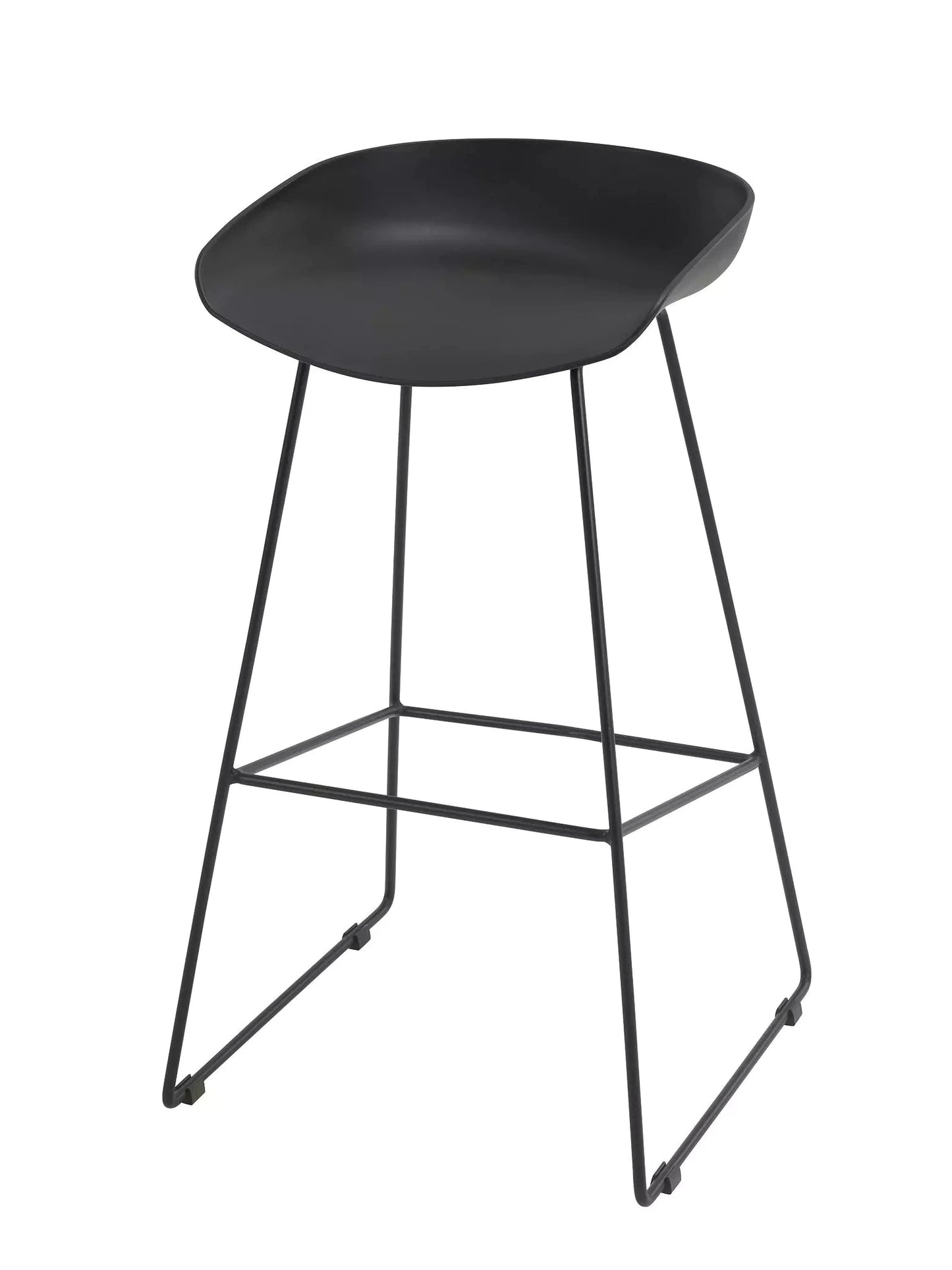 Tabouret Assise Polypropylène Noir - Structure fil noir