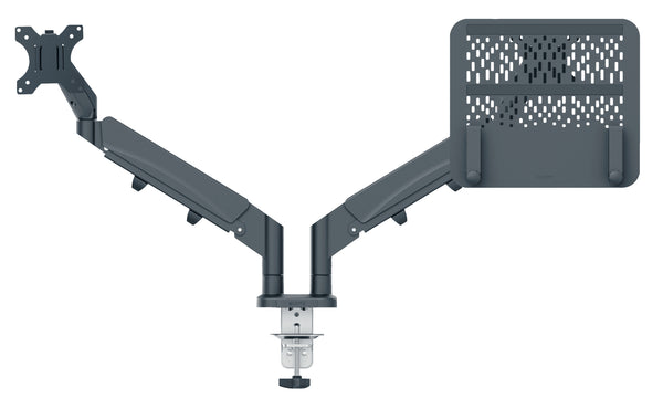 Bras écran double avec support pc - ergonomie optimale