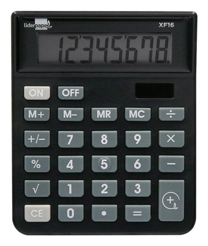 Calculatrice bureau 8chiffres solaire noir