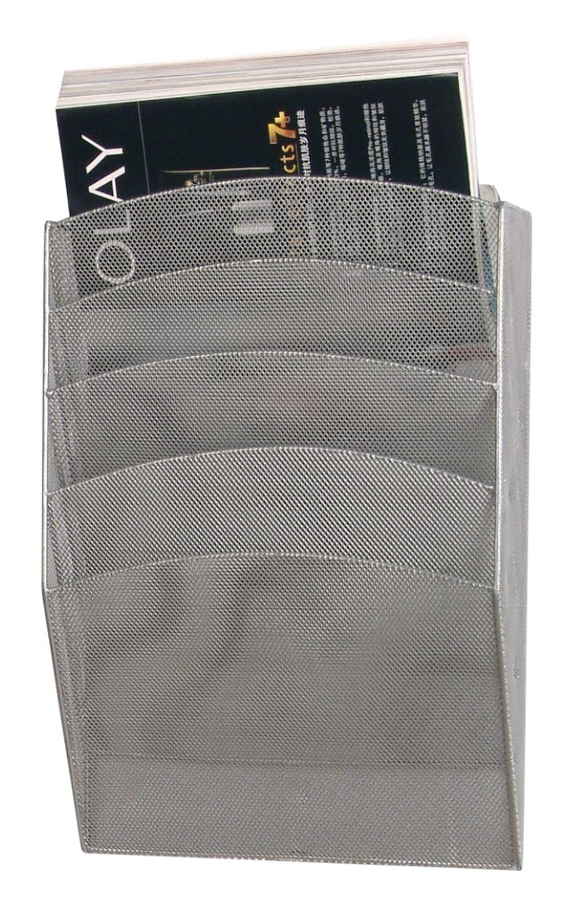 Corbeille cour.mesh murale 5c vert.gris