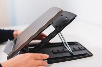 Rehausseur pliable pc avec porte-documents - ergonomie optimale