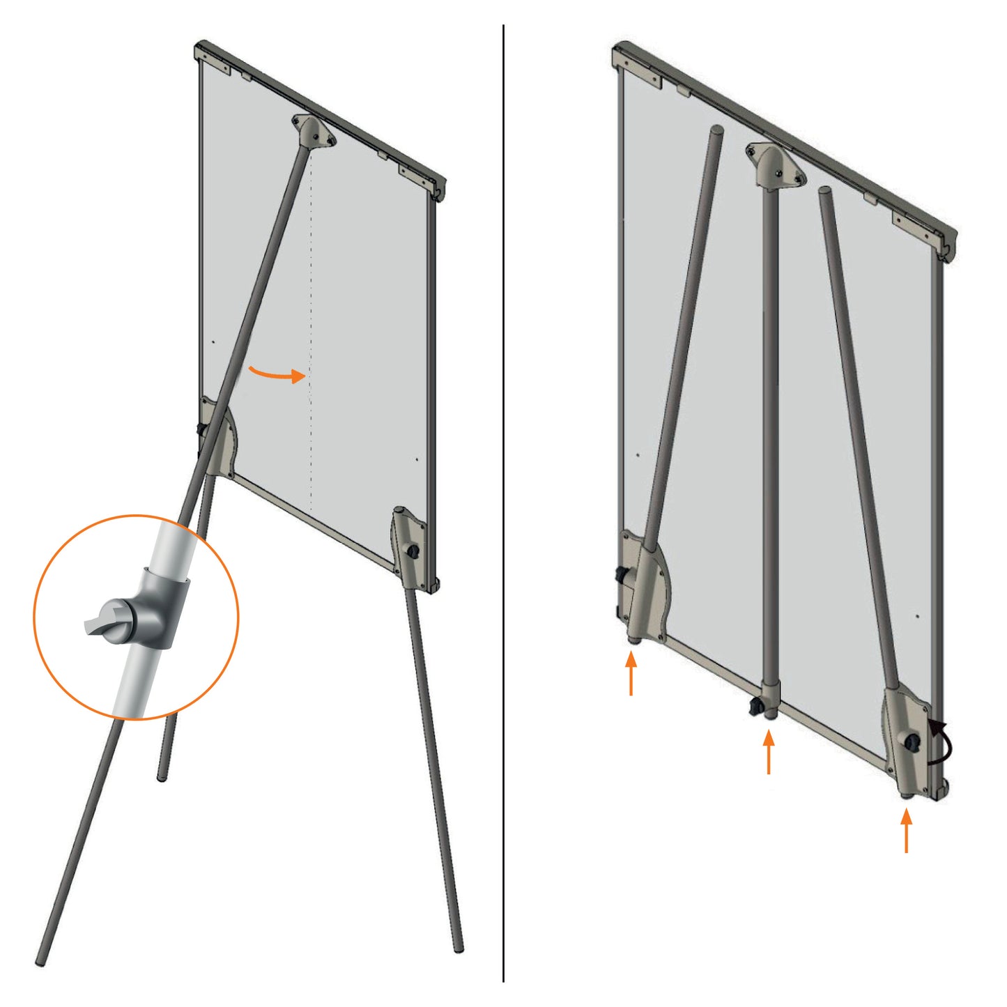 Chevalet sur pied Laqué 70x100 - Réglable en Hauteur