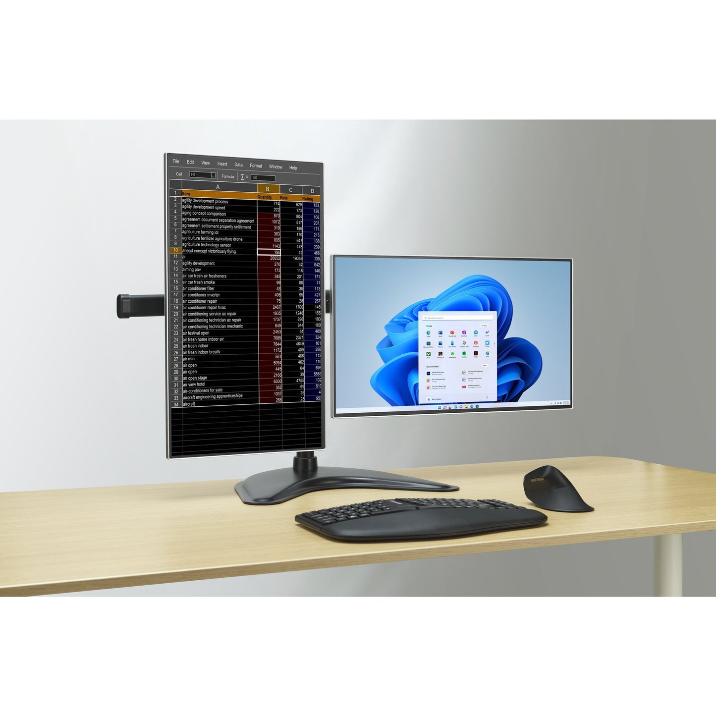 Support double écran sur pied SmartFit Ergo Kensington