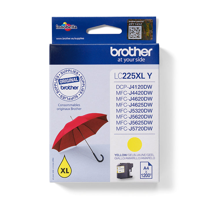 Cartouche d'encre Brother jaune LC225xly - rendement élevé
