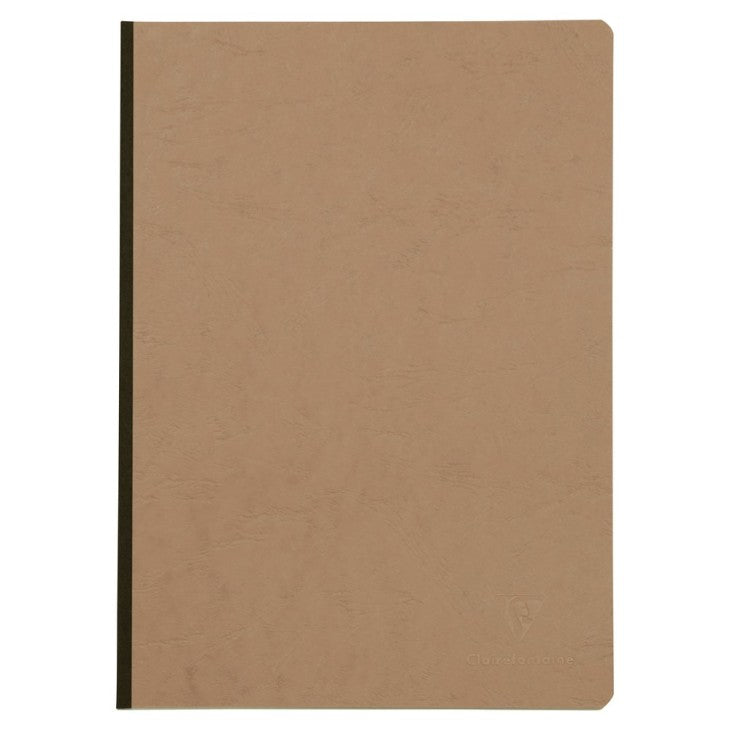 Cahier broche  192 pages a4 couverture façon cuir lisse brun tabac