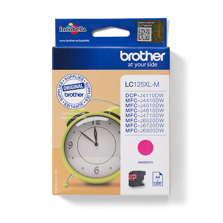 Cartouche d'encre Brother magenta lc125xlm - rendement 1200 pages