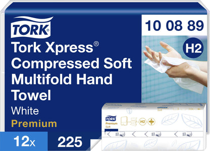 Essuie-mains blanc compresses Z tork 225 feuilles