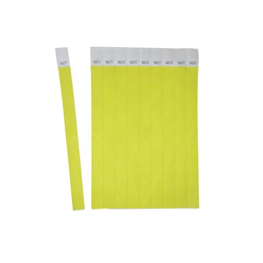 Bracelet événementiel Tyvek - Jaune, 500 pièces