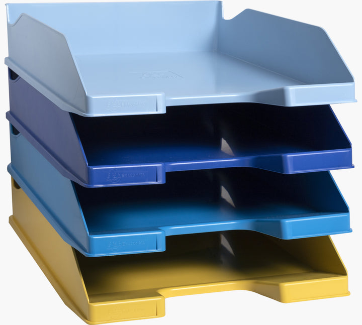 Corbeille courrier bee blue set de 4 -assorti
