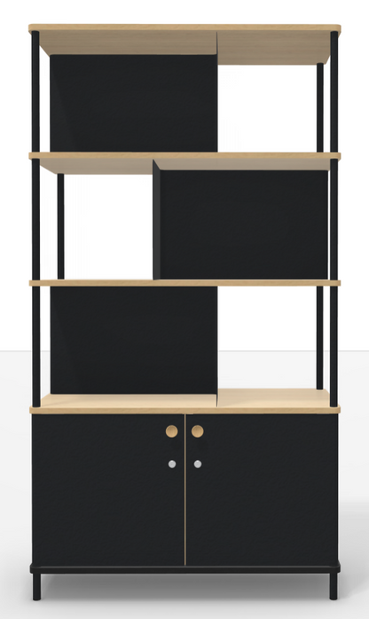 Bibliotheque direction l100xp45xh184 - chene noir