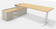 Bureau direction électrique L200xP90 avec crédence niche - Chêne clair