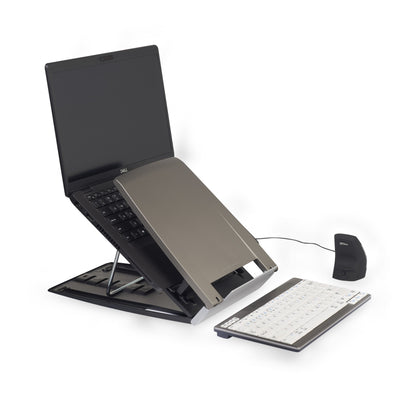 Rehausseur pliable pc avec porte-documents - ergonomie optimale