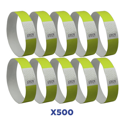 Bracelet événementiel Tyvek - Jaune, 500 pièces
