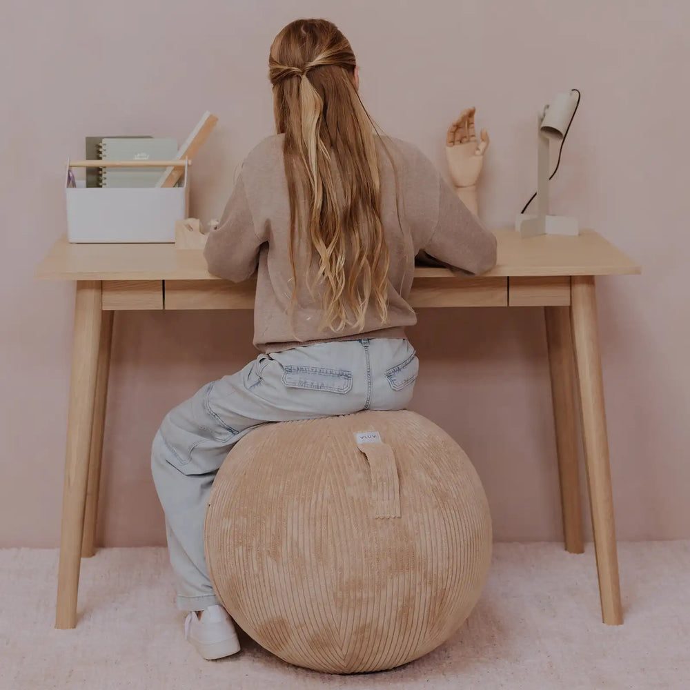 Ballon d'assise ergonomique - Velours Beige 50-55cm