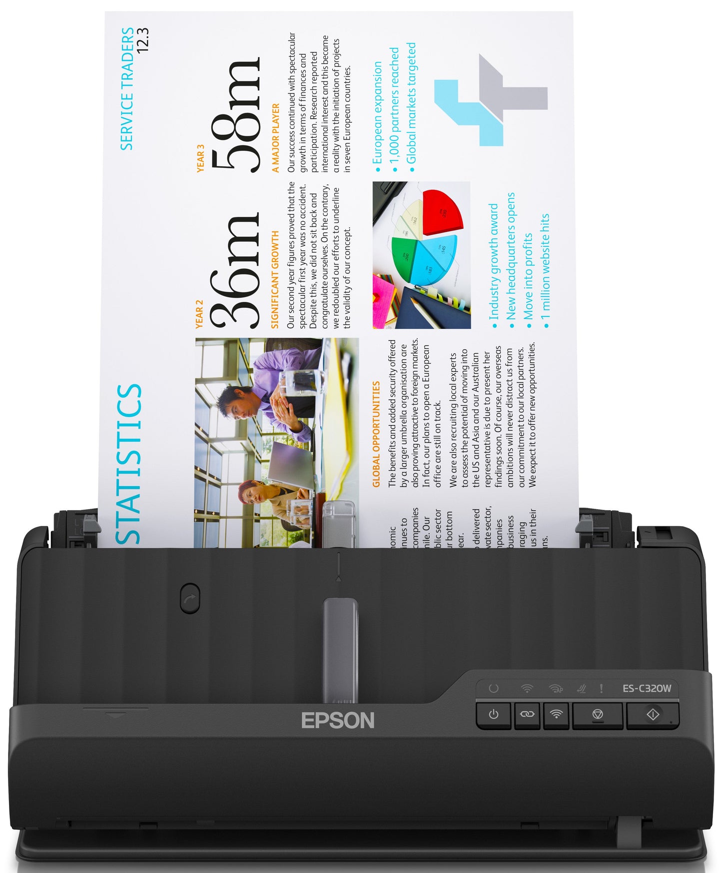 Scanner Epson es-c320w - numérisation recto verso rapide