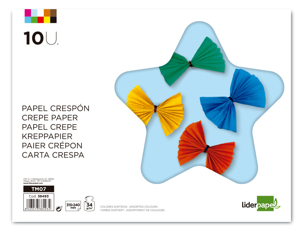 Papier crépon 240x315mm - 10 feuilles légères