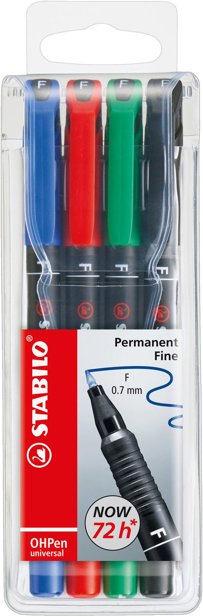 Feutre Permanent Pointe Fine Assortiment de 4 Couleurs - STABILO SWAN