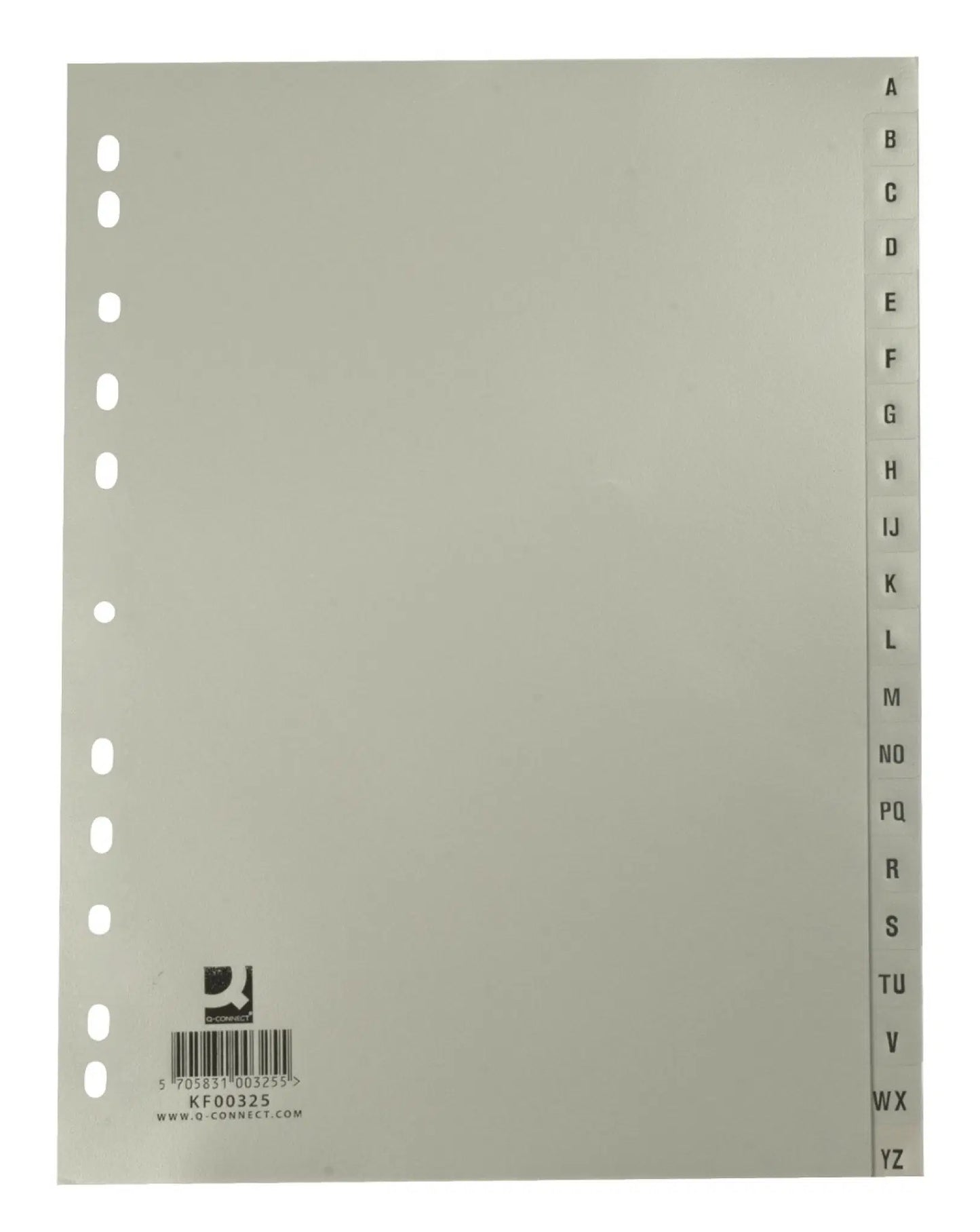 Intercalaires A4 alphabétique 20 positions  polypro gris
