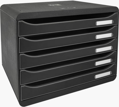 Module de classement big box en largeur 5 tiroirs -noir