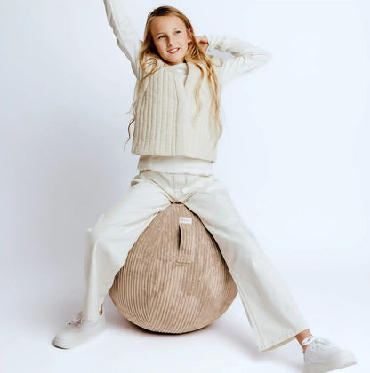 Ballon d'assise ergonomique - Velours Beige 50-55cm