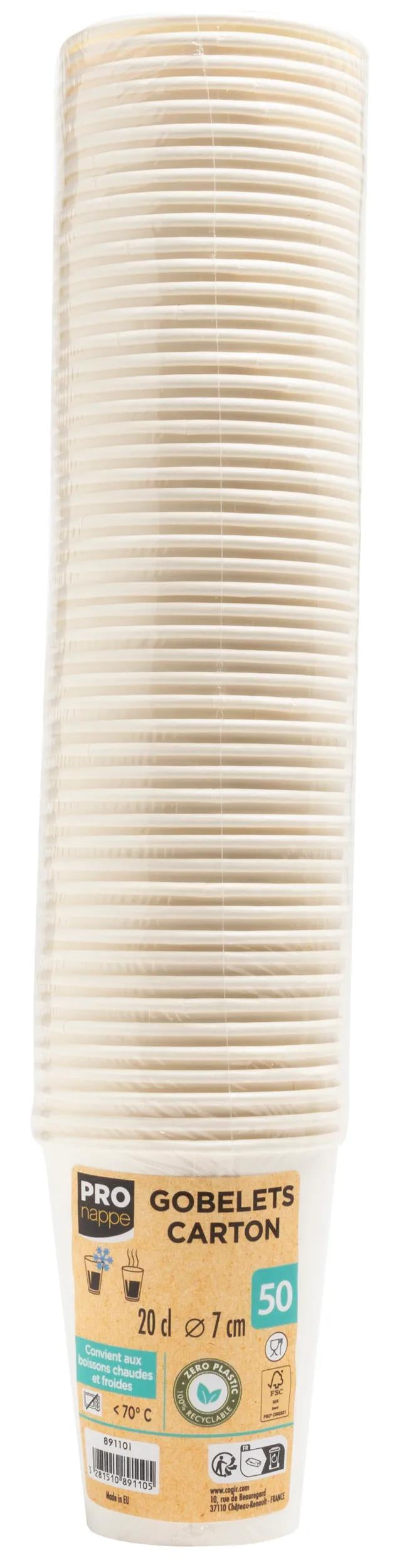 Gobelet carton 20cl p/15 kraft