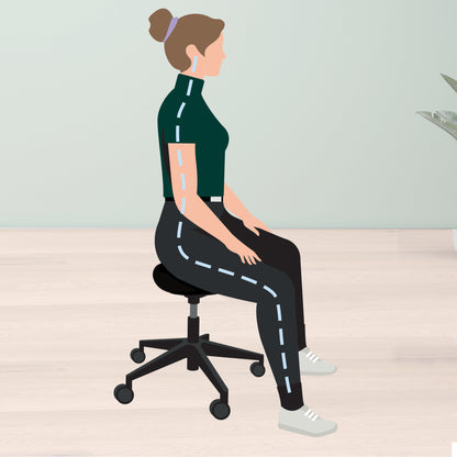 Tabouret de bureau Confort - Siège Rembourré Noir-ergonomique