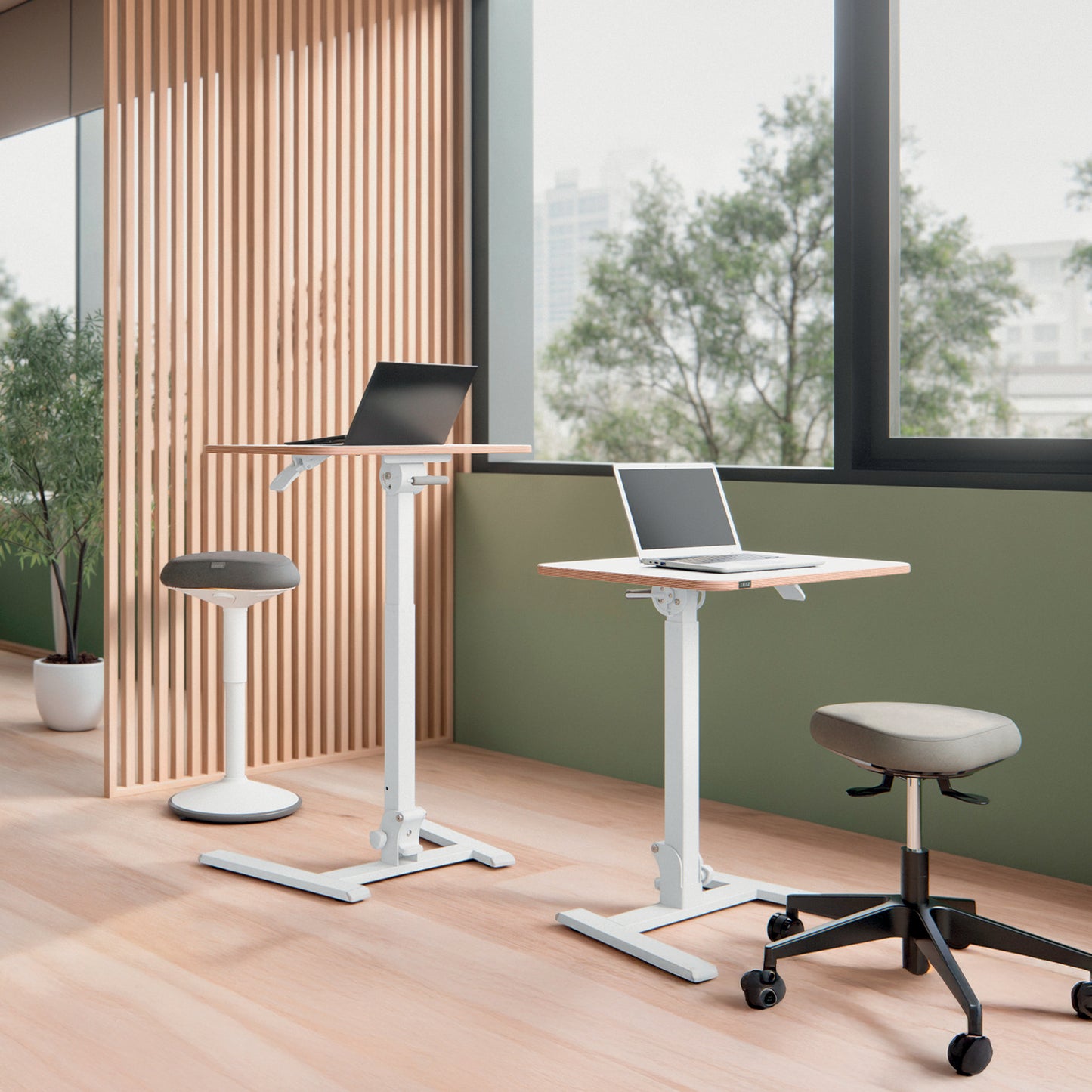 Bureau assis-debout compact pliable - Réglable en hauteur