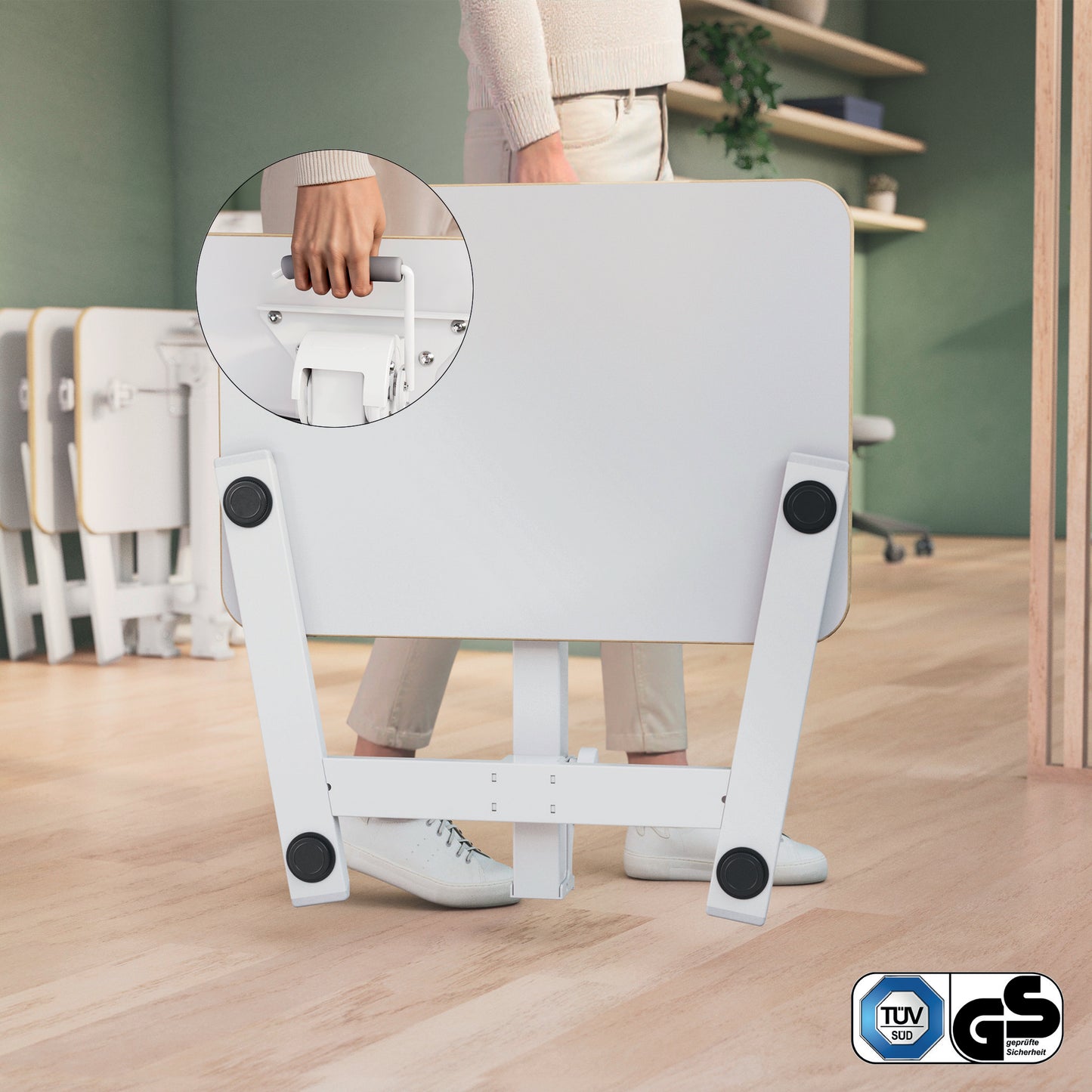 Bureau assis-debout compact pliable - Réglable en hauteur