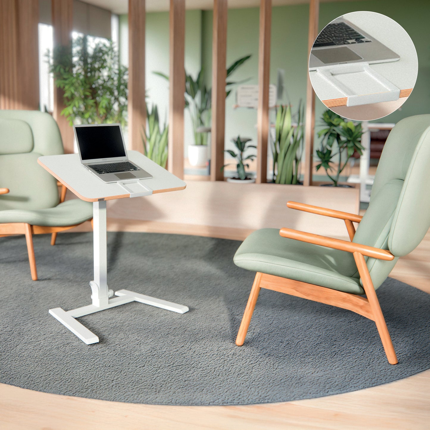 Bureau assis-debout compact pliable - Réglable en hauteur