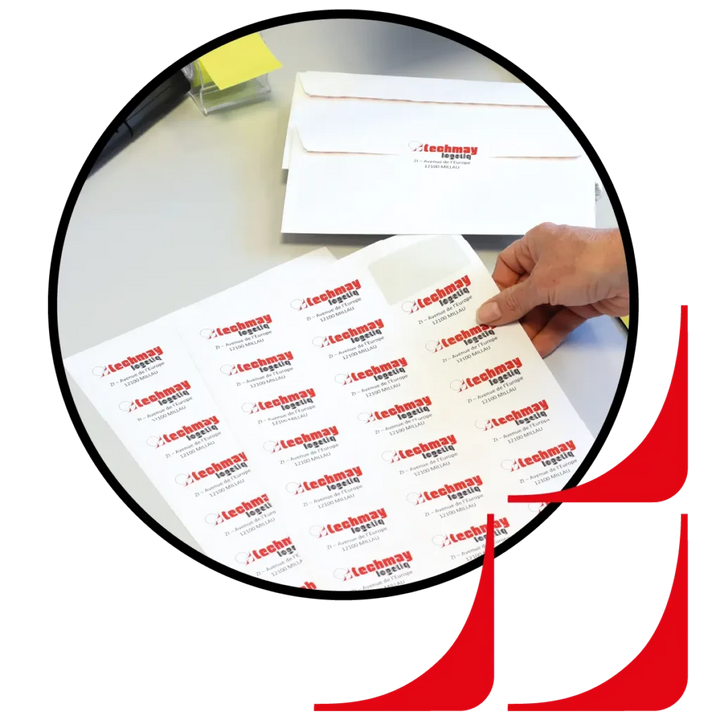 Étiquettes a4 2657 - 500 unités, 2 bandes par feuille