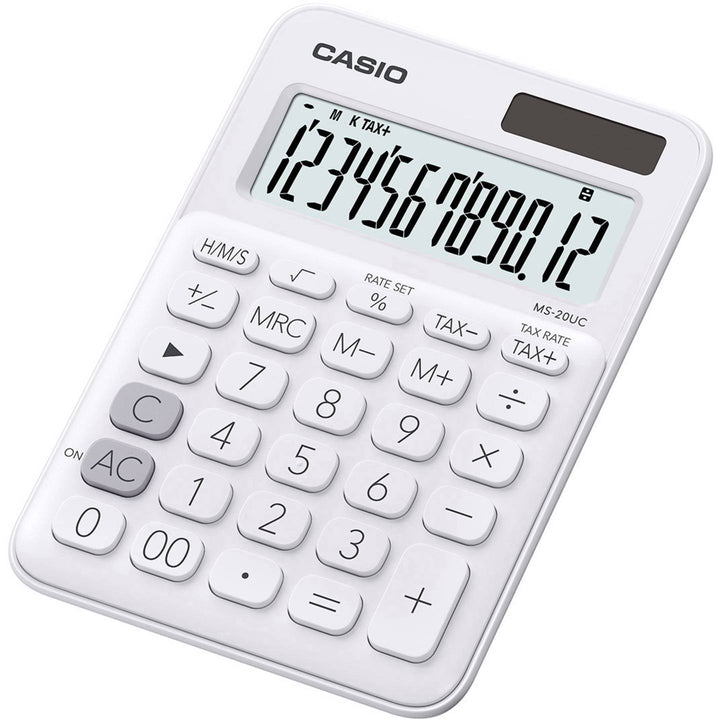 Calculatrice bureau ms-20 uc casio blanche