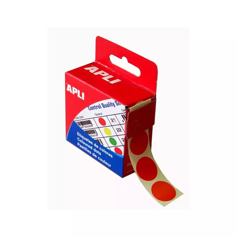 Pastille adhésive Ø15 mm Rouge - Rouleau de 150