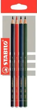 Crayon Couleur multi-surfaces stabilo all  - etui de 4 couleurs assorties N/R/B/V