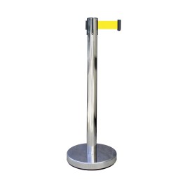 Poteau de guidage - sangle jaune 2m -poteau inox